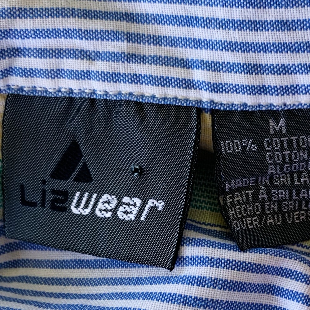 SOLD Vintage 90s Lizwear Pastel Striped Button Up - Picture 5 of 7